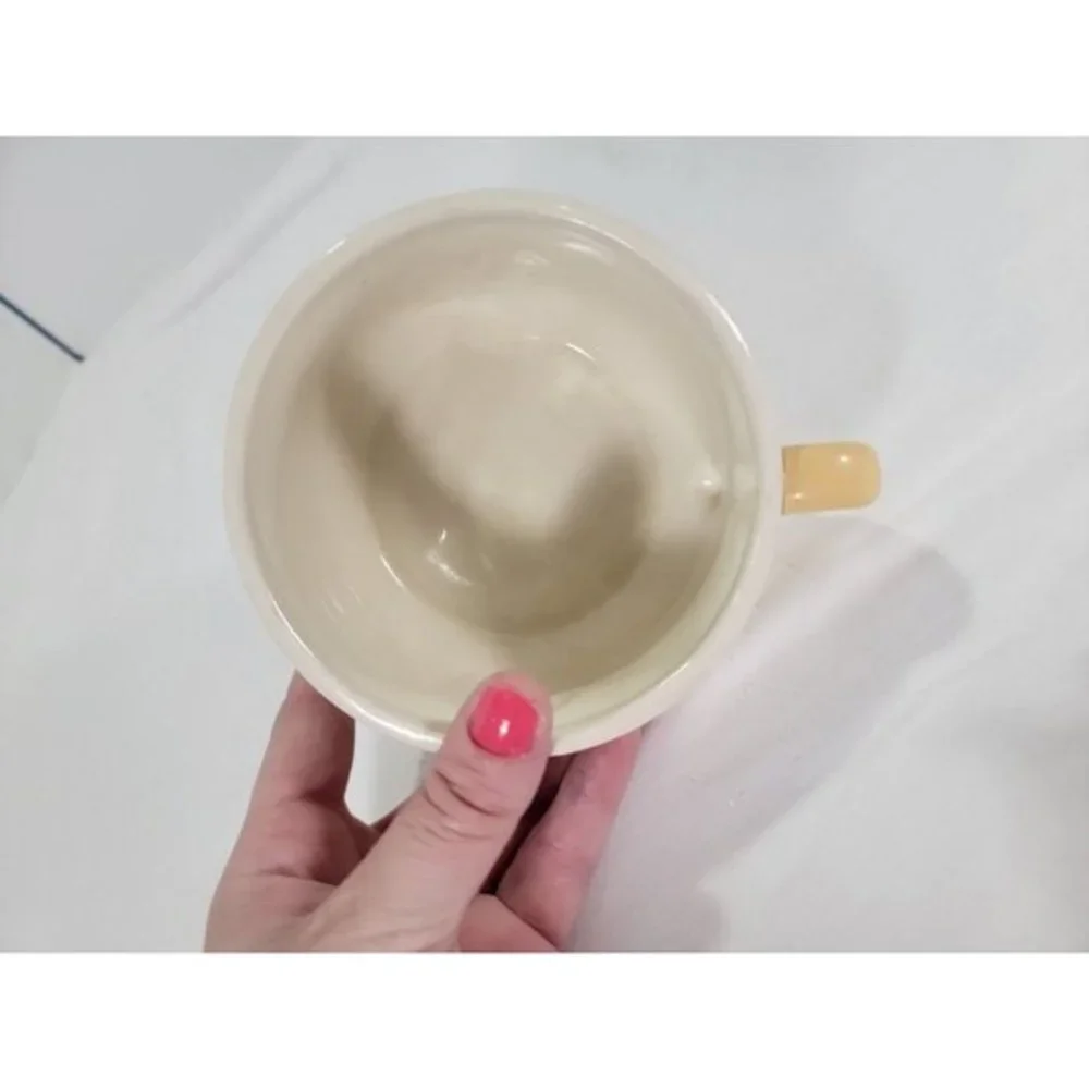 Arnel's Vintage 70s Retro‎ Mushroom Coffee Mug Cup Ceramic Kitchen Beige Yellow